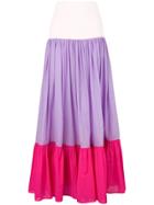 Michel Klein Long Colour-block Skirt - Pink & Purple