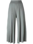 Labo Art Shift Cropped Trousers, Women's, Size: 2, Grey, Cotton/spandex/elastane