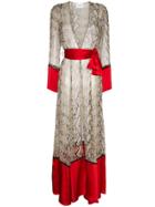 We Are Leone Contrast Python Print Maxi Cardigan - Grey