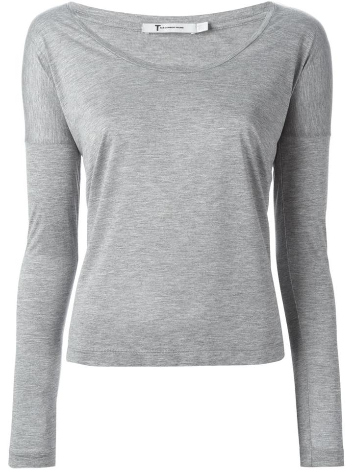 T By Alexander Wang Longsleeved T-shirt, Women's, Size: Medium, Grey, Viscose