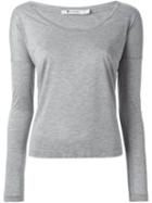 T By Alexander Wang Longsleeved T-shirt, Women's, Size: Medium, Grey, Viscose