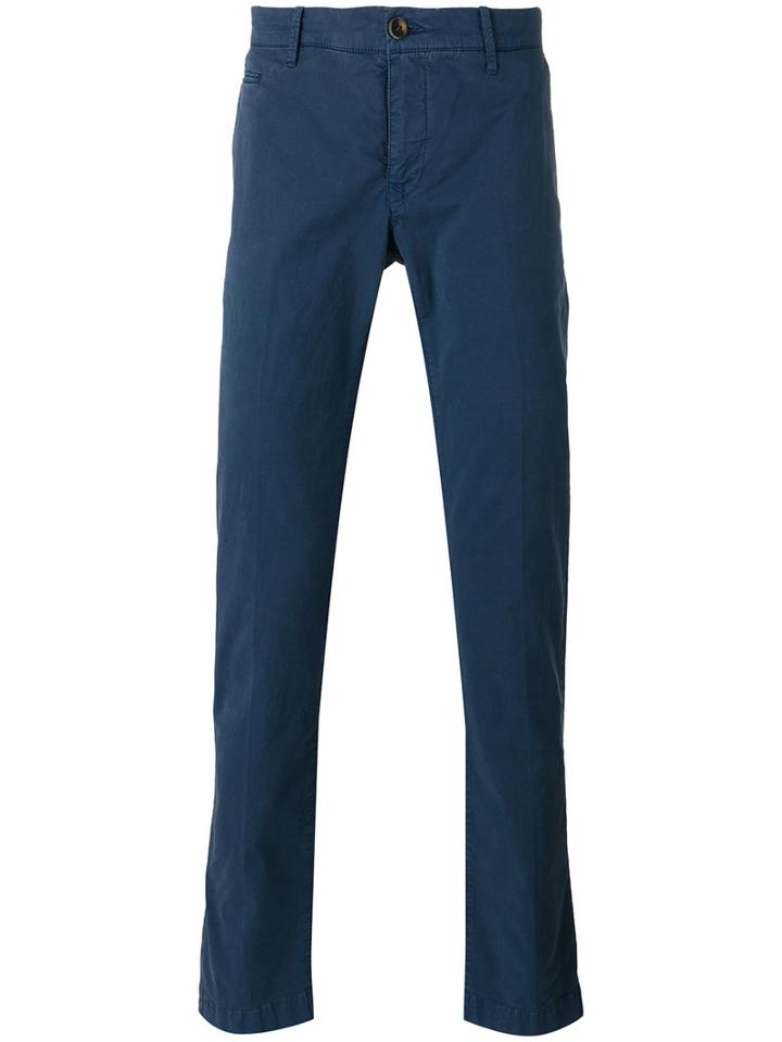 Jacob Cohen Straight Leg Trousers, Men's, Size: 34, Blue, Cotton/spandex/elastane
