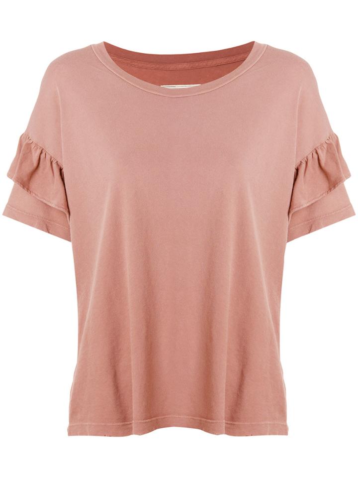 Current/elliott Frill Trim T-shirt - Pink & Purple