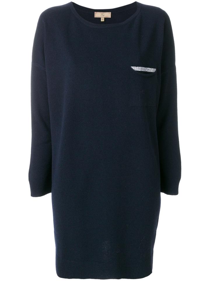 Fay Long Sleeved Loose Fit Top - Blue