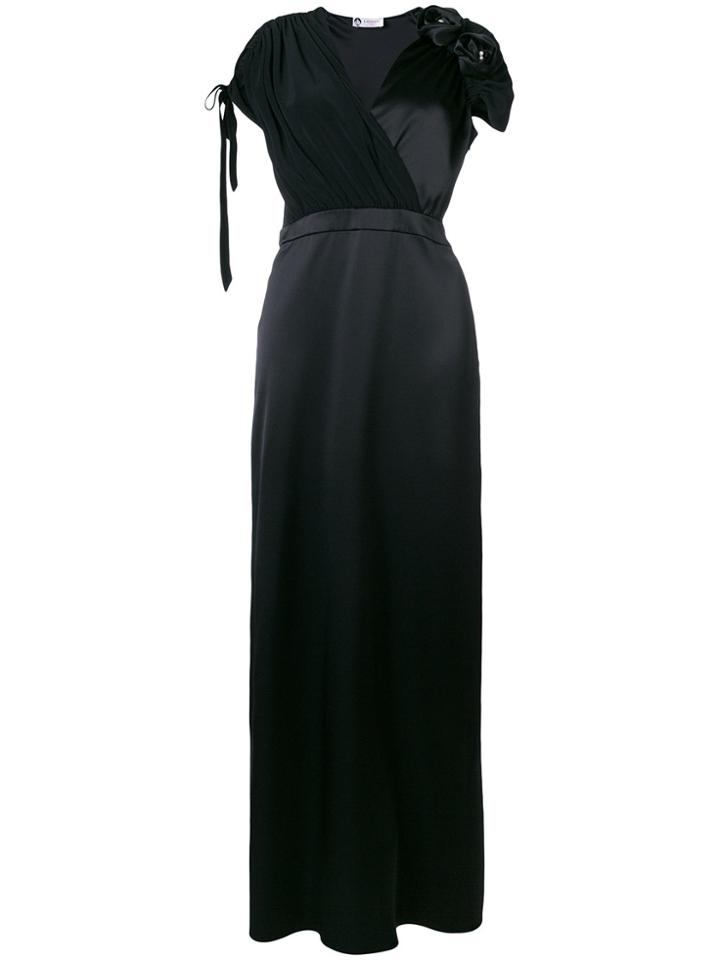 Lanvin Flower Appliqué Gown - Black