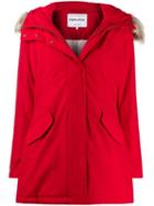 Woolrich Zipped Waterproof Raincoat - Red