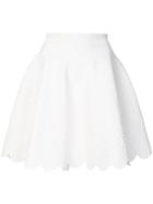Alexander Mcqueen Textured Scallop Hem Skirt - White