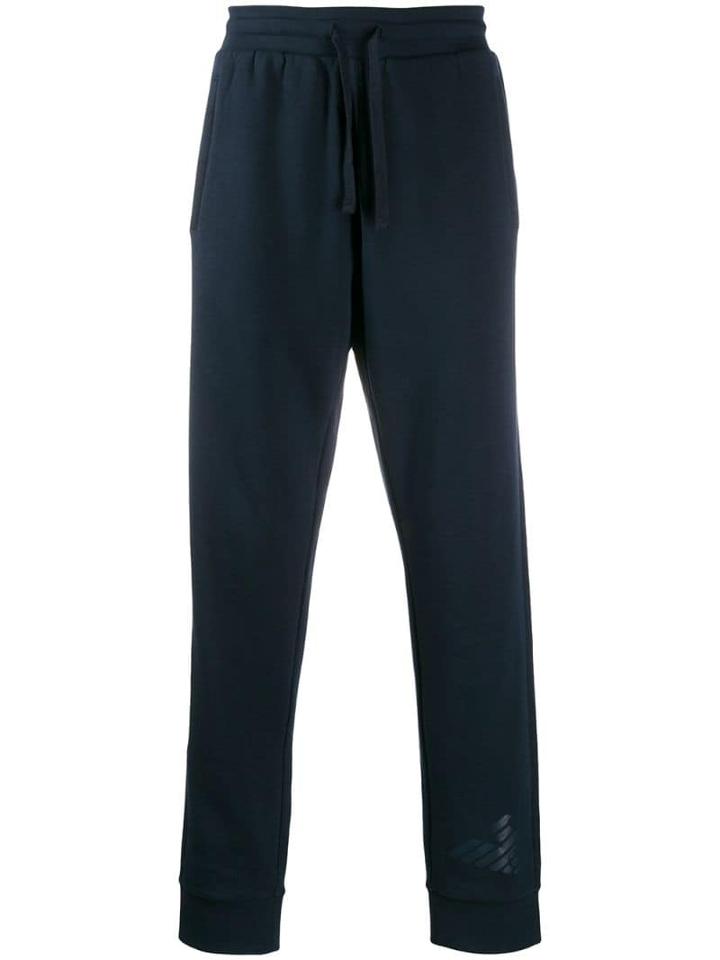Emporio Armani Logo Printed Track Pants - Blue