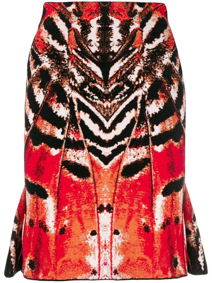 Alexander Mcqueen Printed Skirt - Red