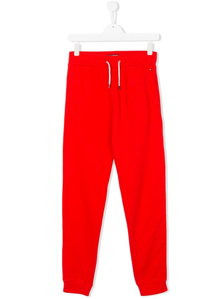 Tommy Hilfiger Junior Teen Side Stripe Track Trousers - Red