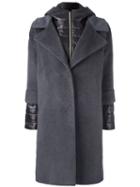 Herno Layered Coat, Women's, Size: 42, Grey, Silk/polyamide/wool