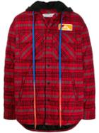 Off-white Diagonal Check Print Flannel Jacket - Red