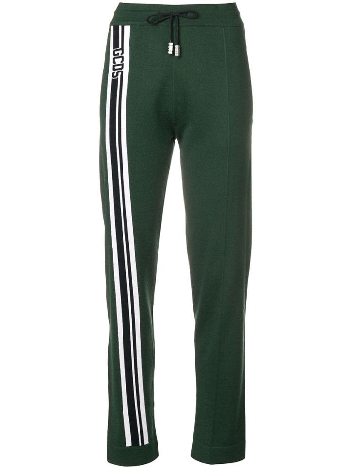 Gcds Logo Stripe Sports Trousers - Green