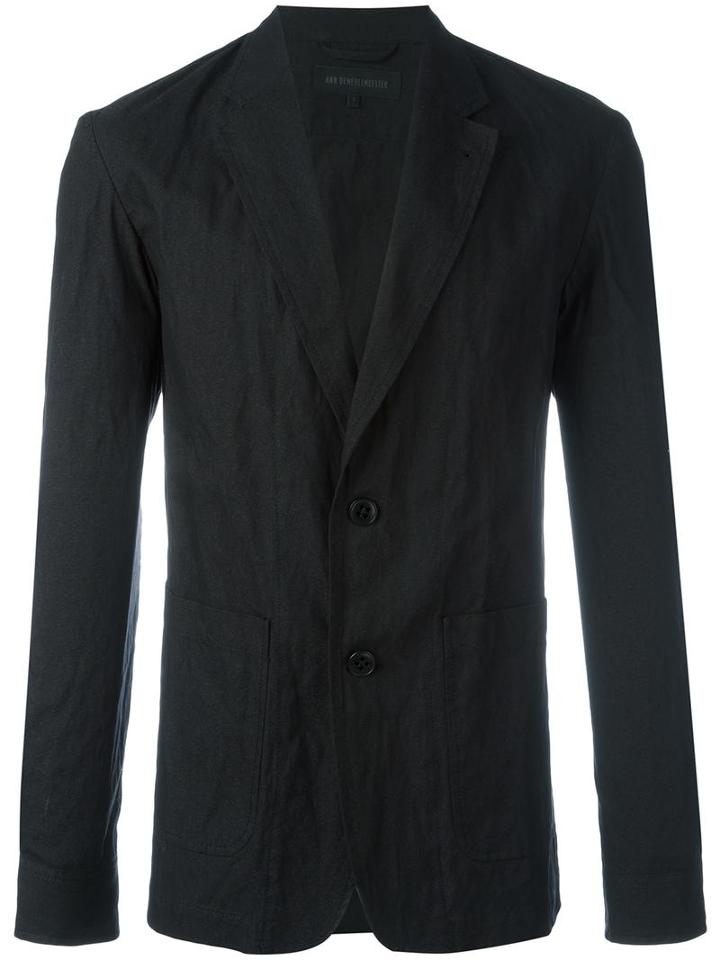 Ann Demeulemeester Grise Summer Blazer, Men's, Size: Small, Black, Cotton/metallic Fibre