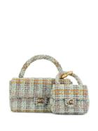 Chanel Pre-owned 1992 Tweed Double Flap Bags - Green