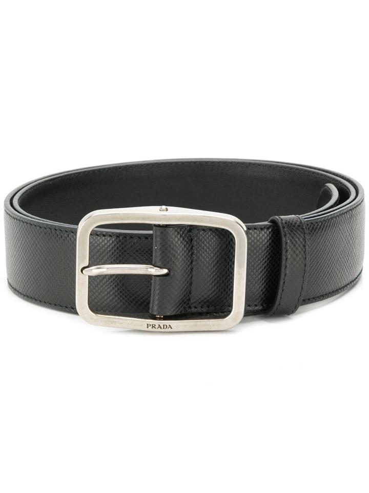 Prada Saffiano Buckle Belt - Black