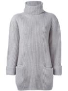 Liska Cashmere Ribbed Roll Neck Jumper, Women's, Size: Small, Nude/neutrals, Cashmere