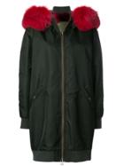 Mr & Mrs Italy Fur-trimmed Oversized Parka Coat - Green