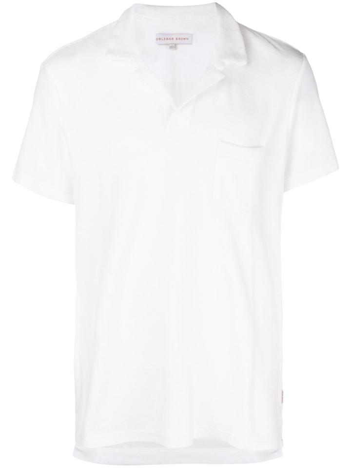 Orlebar Brown Open Collar Towelling Polo Shirt - White