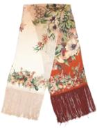 Jean Paul Gaultier Vintage Floral Print Scarf, Women's, Ivory