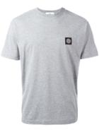 Stone Island Logo Patch T-shirt, Men's, Size: Small, Grey, Cotton