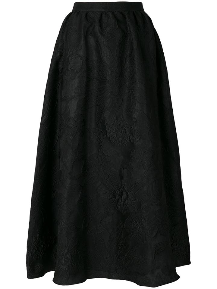 Noon By Noor Brocade Full Ankle-length True Waist Skirt - Black
