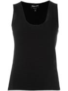 Giorgio Armani Mesh Panel Tank Top, Women's, Size: 42, Black, Cotton/polyester/polyamide/spandex/elastane