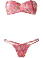 Amir Slama Strapless Bikini Set, Women's, Size: G, Pink/purple, Elastodiene