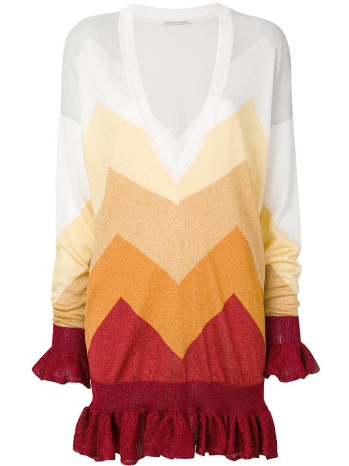 Marco De Vincenzo Geometric Astro Peplum Hem Sweater - Multicolour