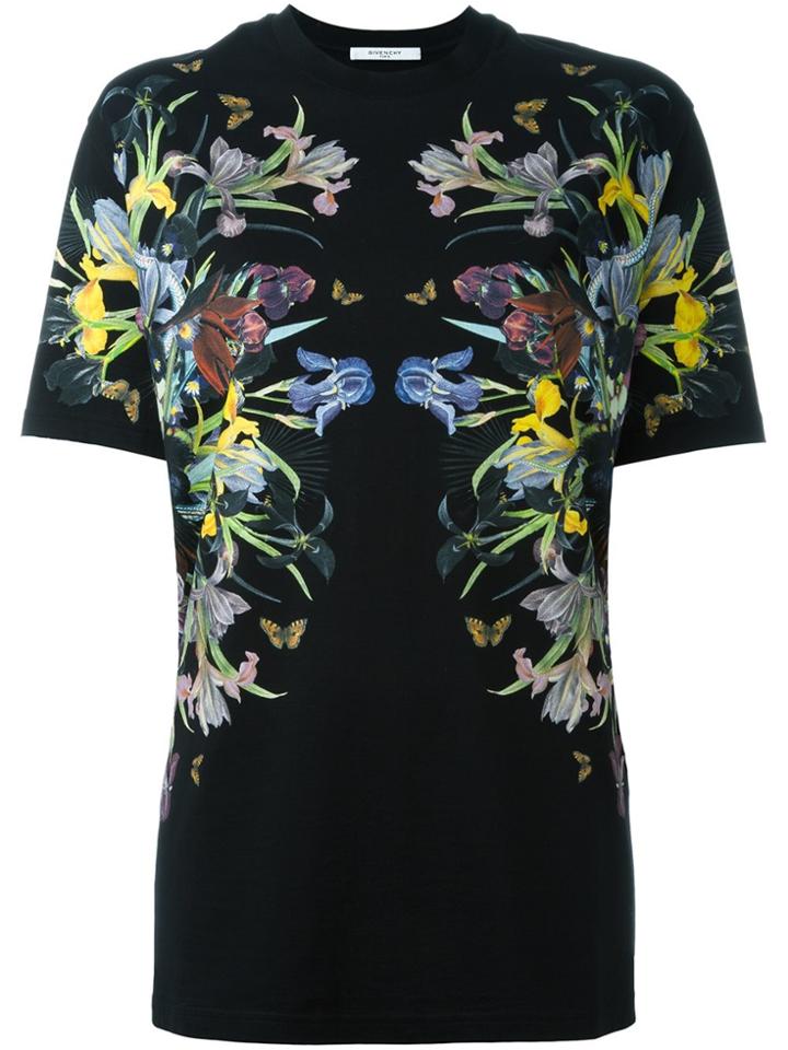 Givenchy Floral Print T-shirt - Black