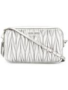 Miu Miu Textured Leather Cross Body Bag - Metallic