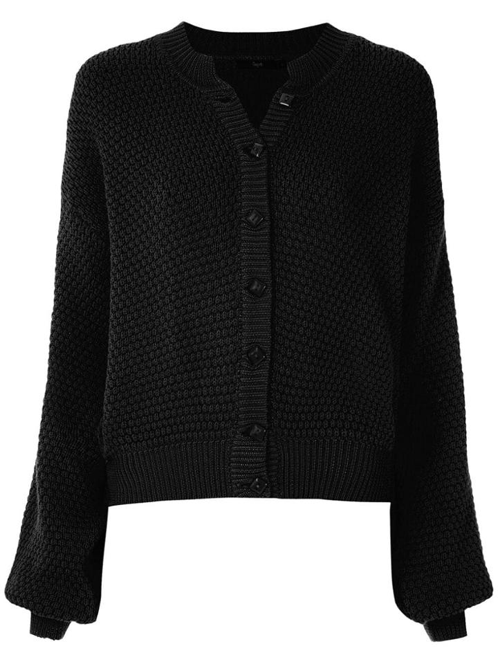 Magrella Knitted Bomber Jacket - Black