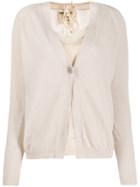 Semicouture Long-sleeve Fitted Cardigan - Neutrals