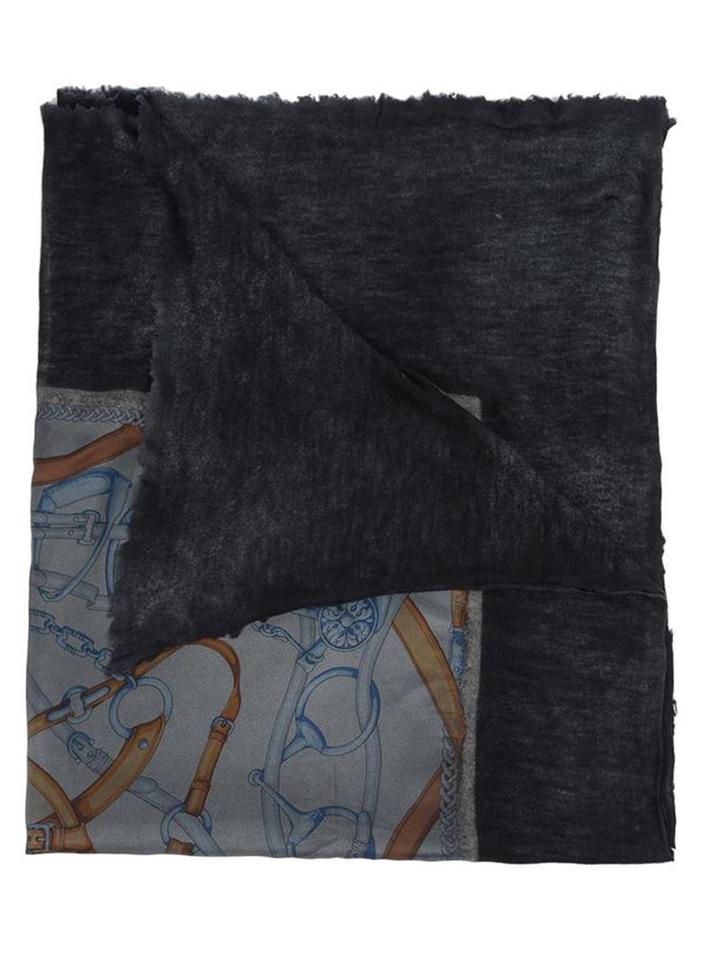 Avant Toi Raw Edge Scarf, Adult Unisex, Grey, Silk/cashmere