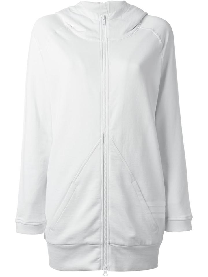 Y-3 Zipped Hoodie, Women's, Size: M, White, Cotton