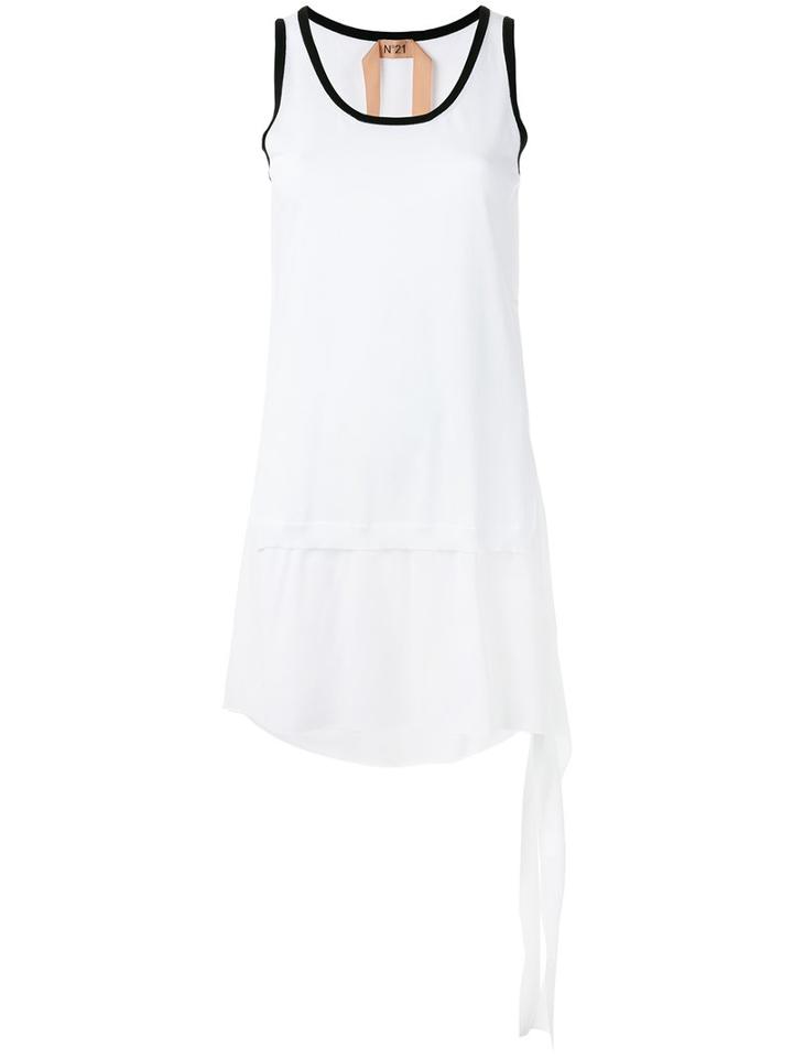 No21 Long Sleeveless Top, Women's, Size: 42, White, Cotton/acetate