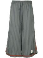 Facetasm Long Striped Shorts - Grey