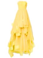Isabel Sanchis Pleated Dress, Size: 38, Yellow/orange, Polyester/silk