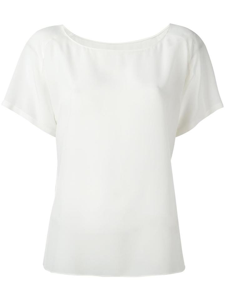 Alberta Ferretti Plaint-shirt, Women's, Size: 48, White, Silk