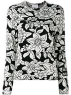 Christian Wijnants - Floral-intarsia Knitted Sweater - Women - Cotton/polyamide/viscose - Xs, Women's, Black, Cotton/polyamide/viscose