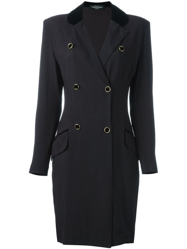 Louis Feraud Vintage Double Breasted Coat - Black