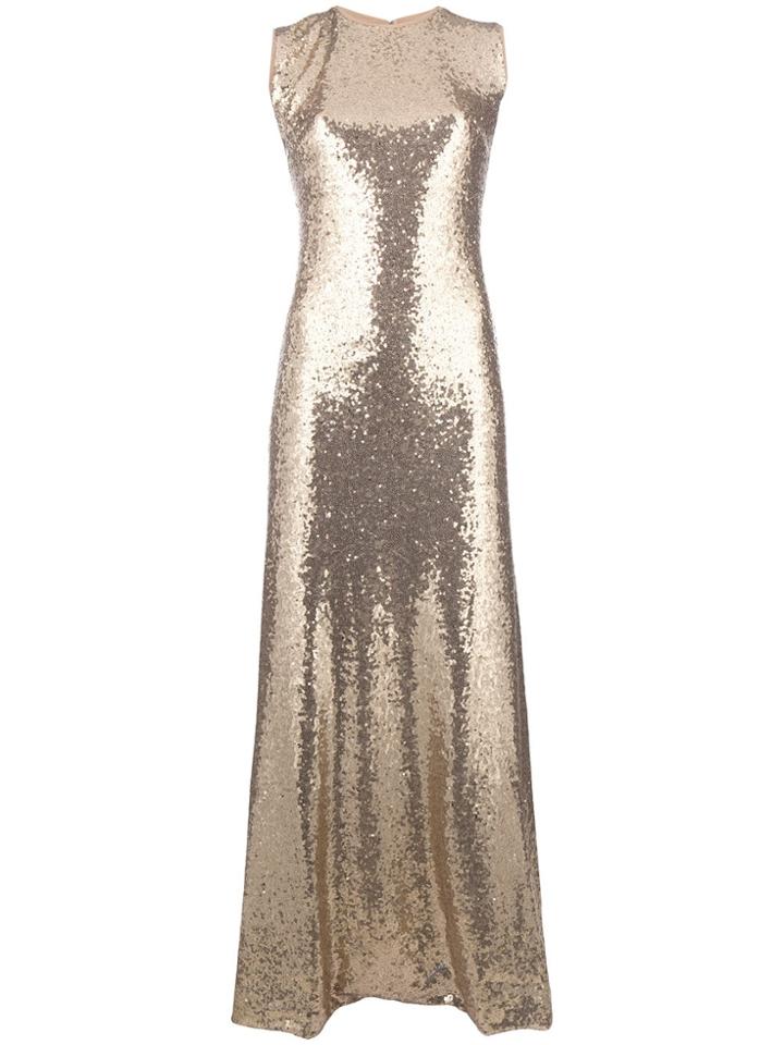 P.a.r.o.s.h. Sequin Flared Maxi Dress - Metallic