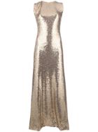 P.a.r.o.s.h. Sequin Flared Maxi Dress - Metallic