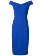 Christian Siriano Wide V-neck Dress, Women's, Size: 6, Blue, Polyester