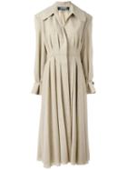Jacquemus - Pleated Long Coat - Women - Cotton/polyester/viscose/wool - 38, Nude/neutrals, Cotton/polyester/viscose/wool