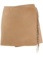 P.a.r.o.s.h. Fringe Mini Skirt - Brown