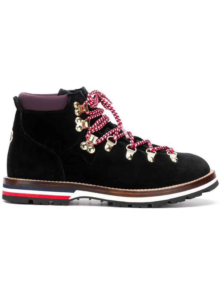 Moncler Lace Up Ankle Boots - Black