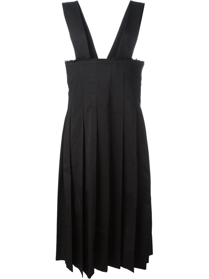 Comme Des Garçons Pleated Pinafore Dress, Women's, Size: S, Black, Polyester