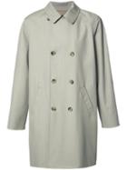 A.p.c. Double-breasted Loose Coat, Size: Medium, Grey, Cotton/viscose/virgin Wool