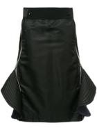 Sacai Ruffled Zip Skirt - Black